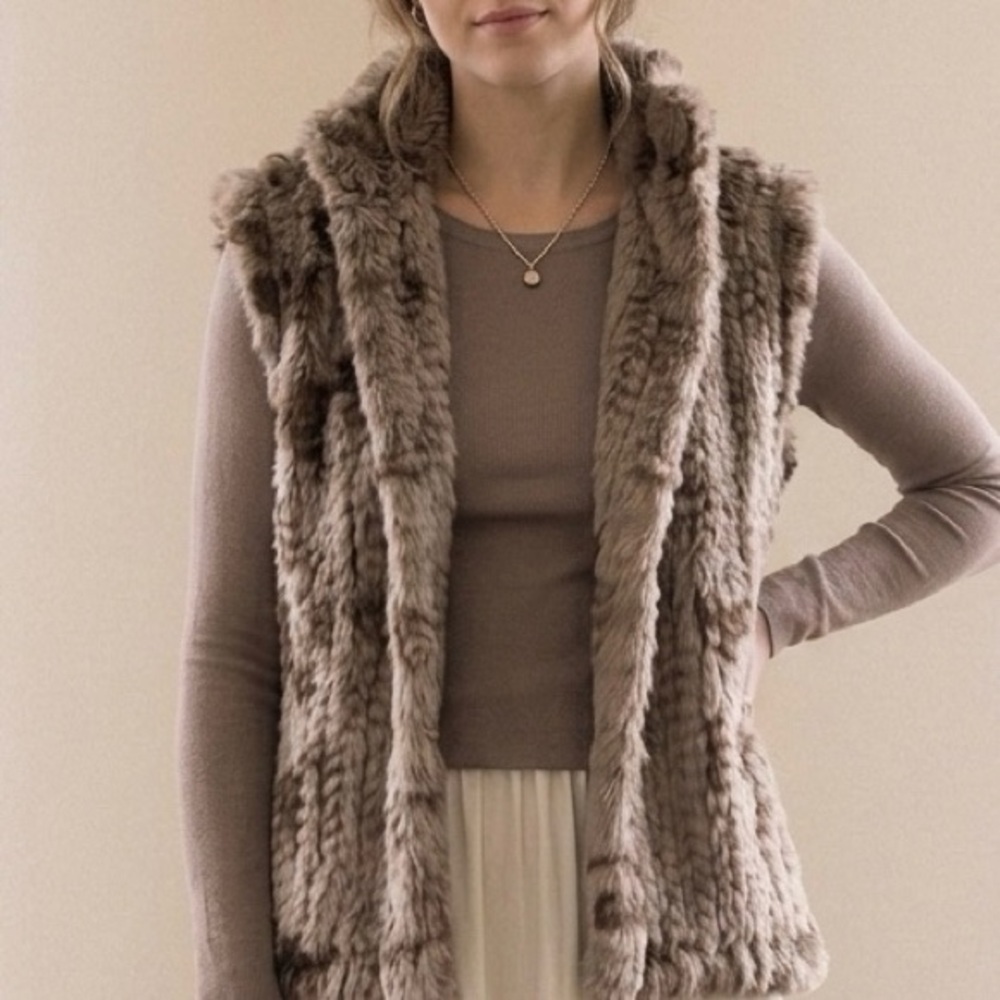 Seeu genuine rabbit fur vest